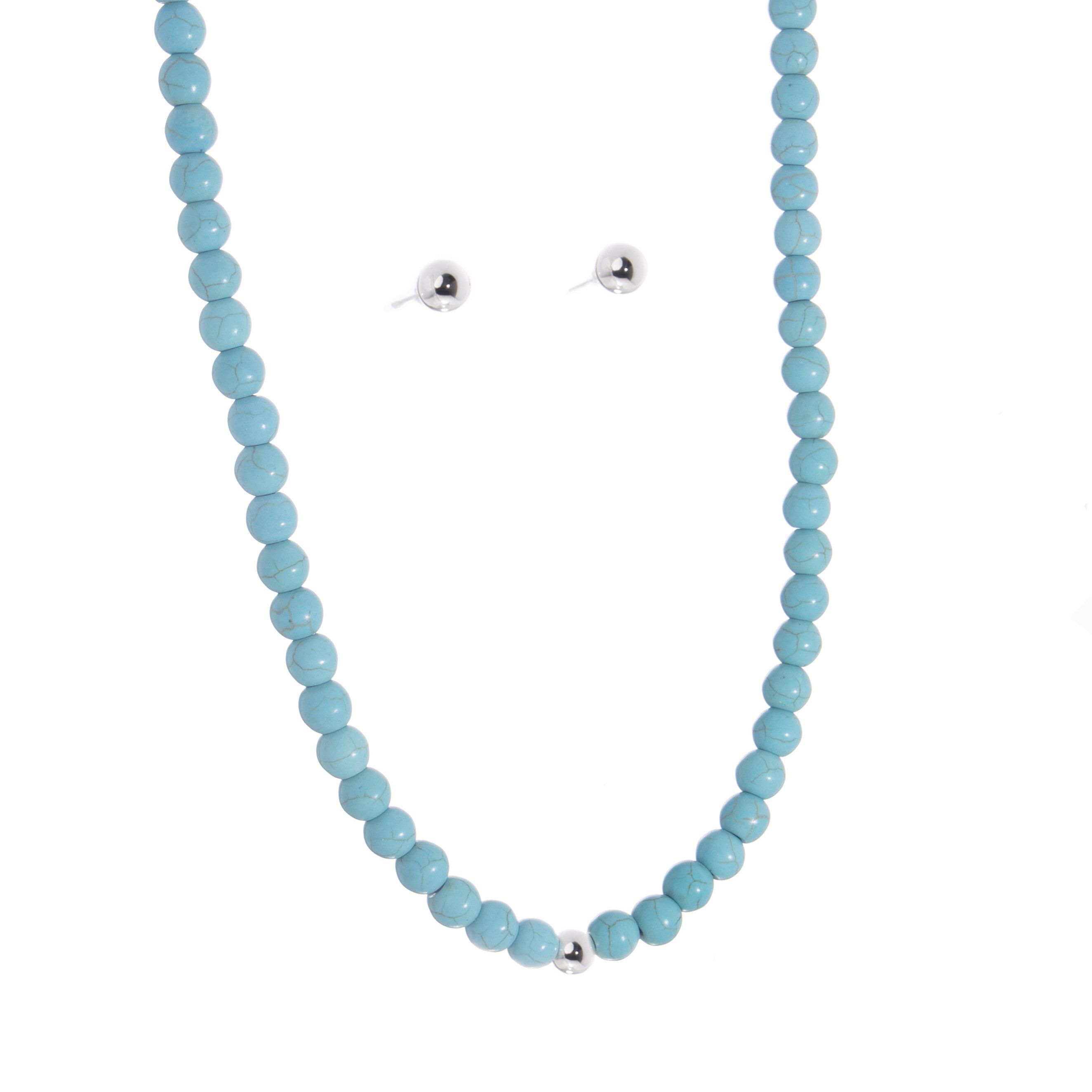 Collar de resina de turquesa con plata