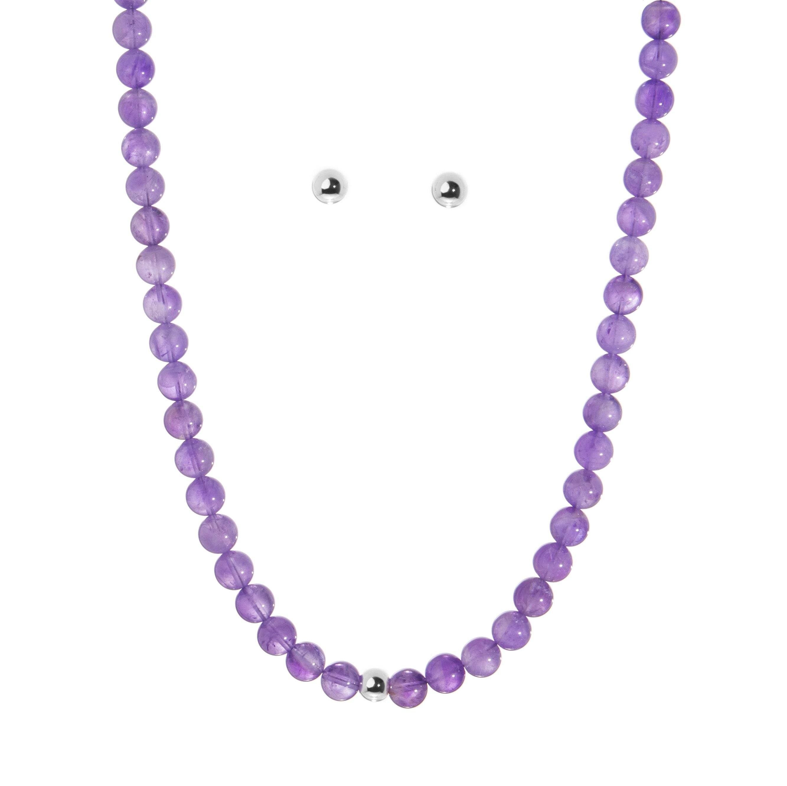 Collar de amatista con plata