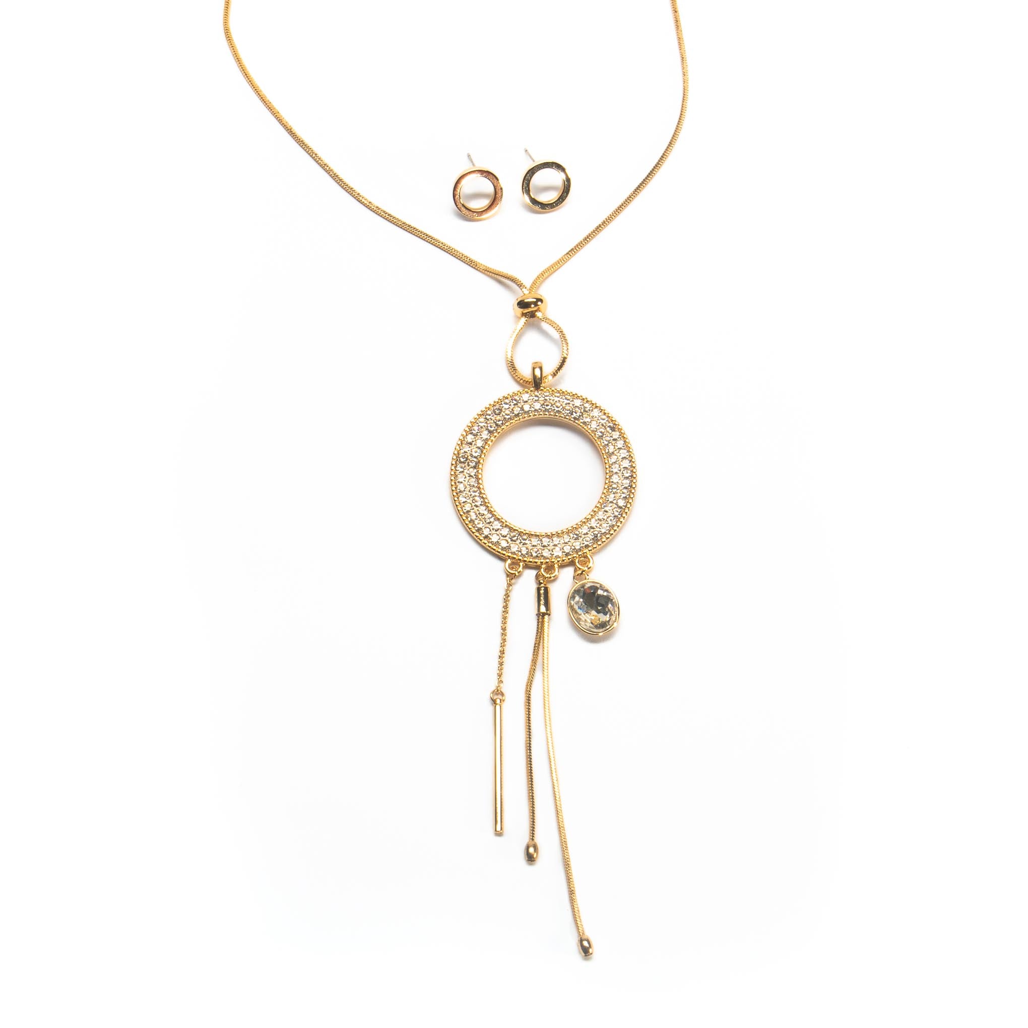Collar aro dorado con dijes colgantes 