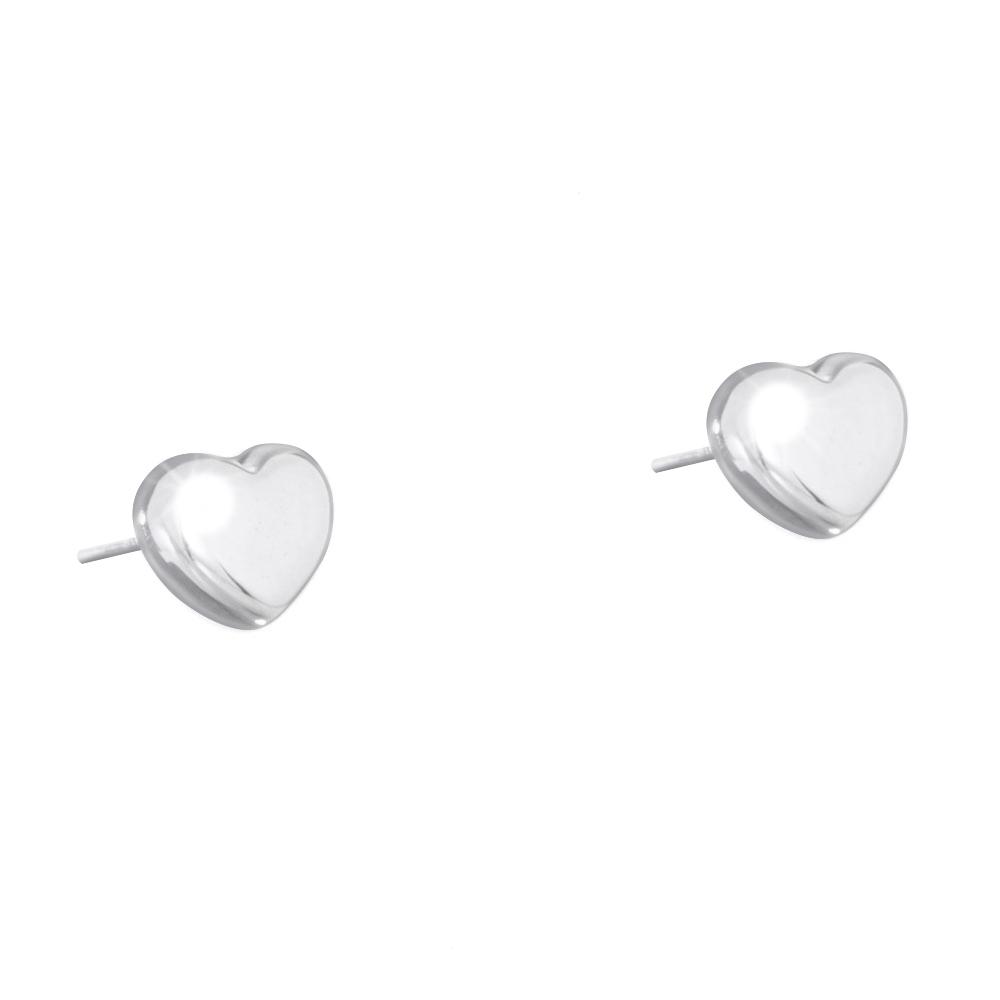 Aretes de plata forma de corazón