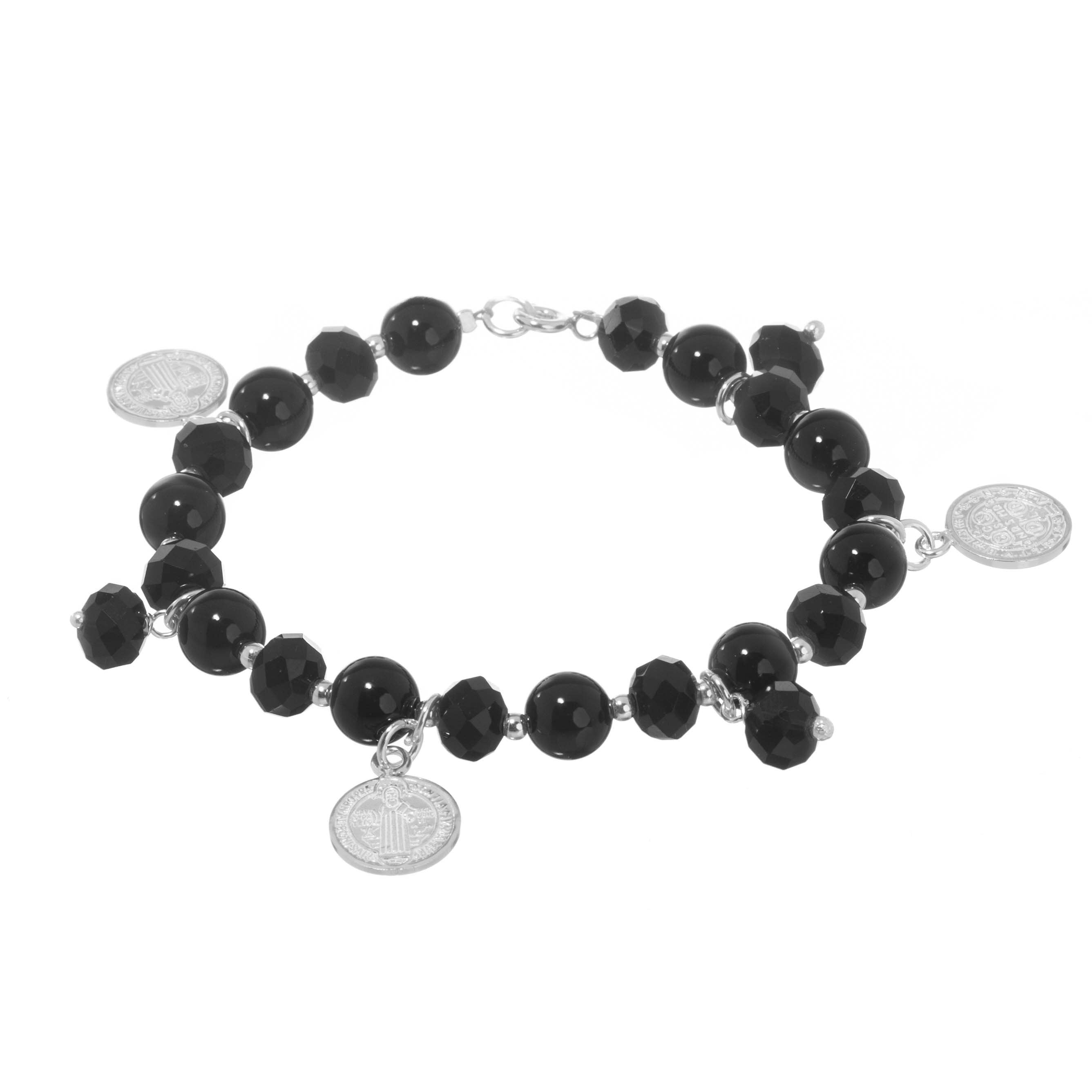 San Benito bracelet in silver with pendant medals