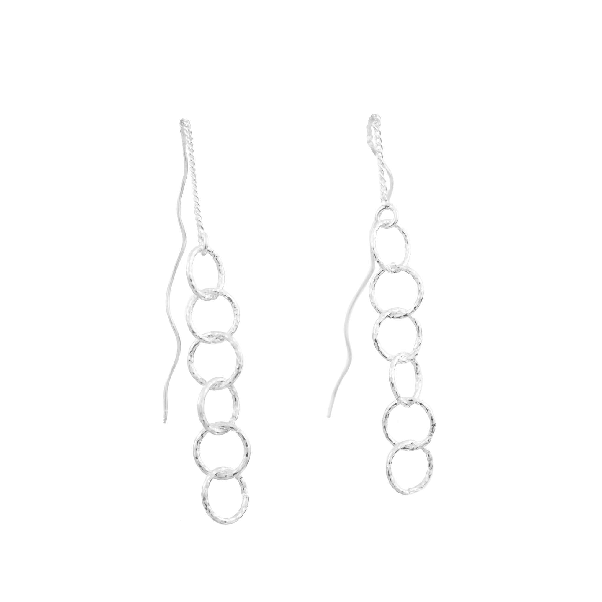 Silver earrings interlocking silver circles