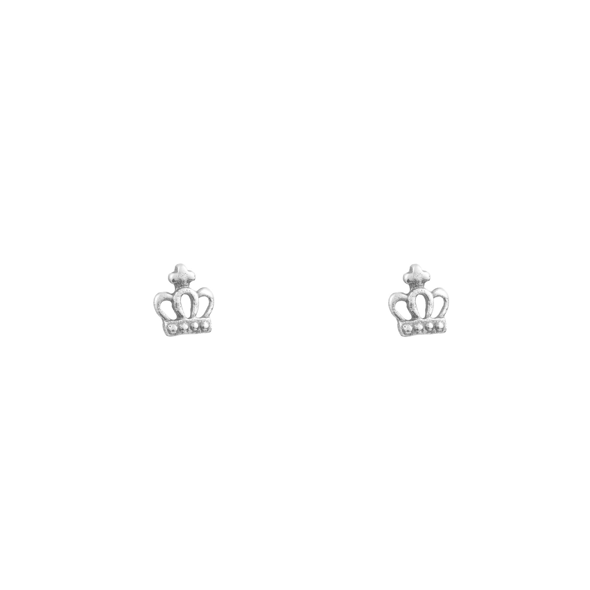 Sterling silver mini crown earrings
