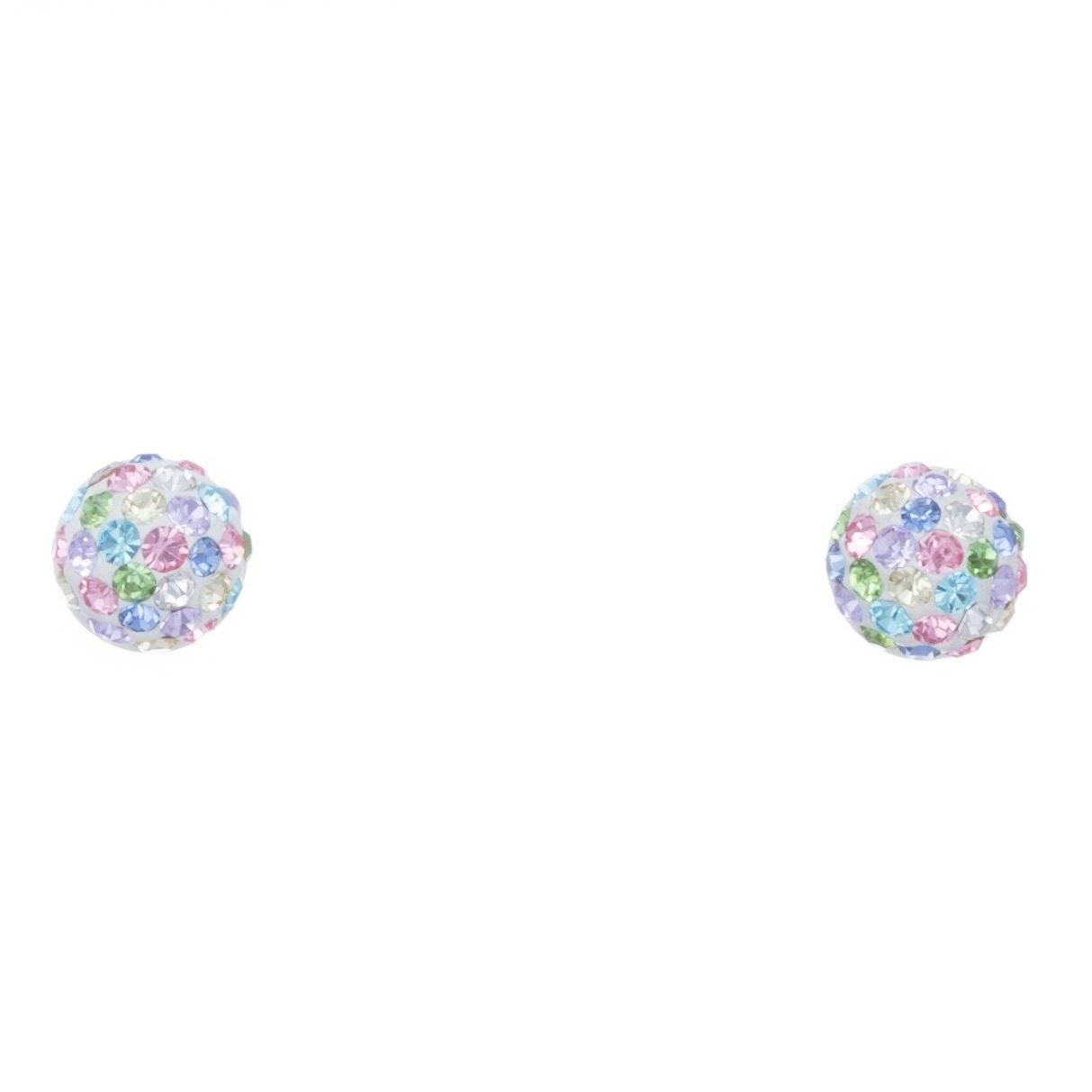 Aretes Esferas de Plata con zirconias